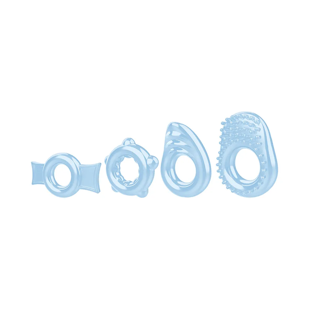 Zero Tolerance Ring A Ding Ding 4-Piece Cockring Set Blue